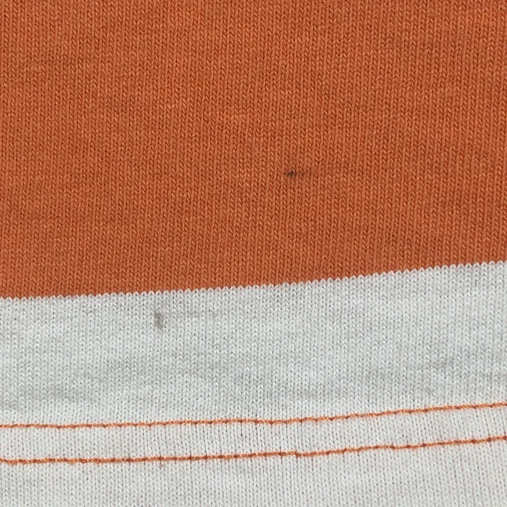 Vintage Polo Ralph Lauren Rugby Shirt Mens M Orange White Stripe Long Sleeve